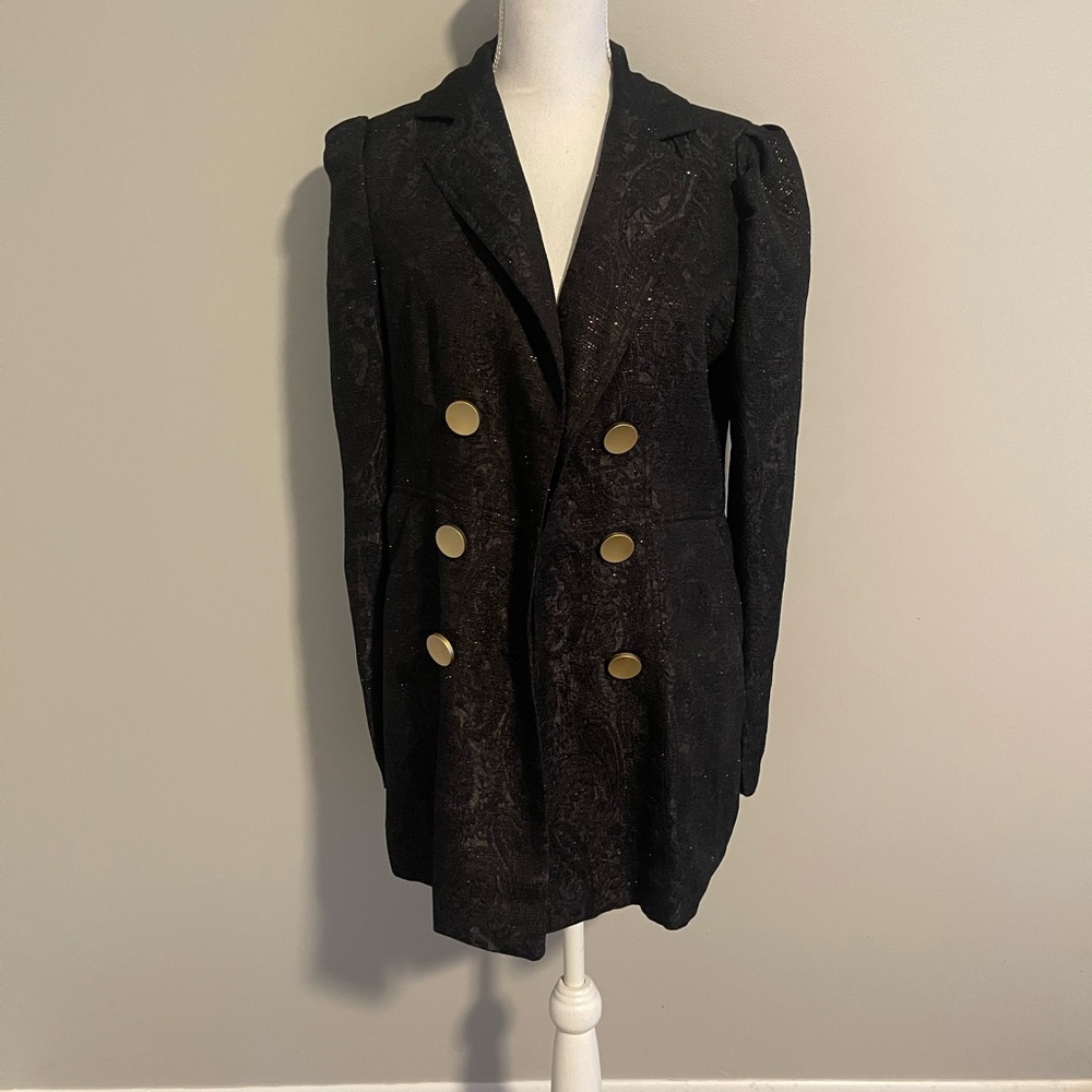 Elegant Black Double-Breasted Women's Coat